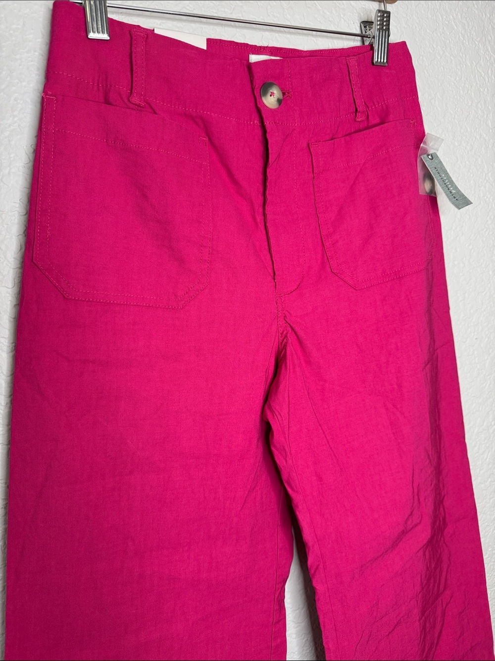 NWT Maeve Anthropologie Colette Full Length Wide Leg Pants Pink 27P Magic Fabric - Picture 4 of 9